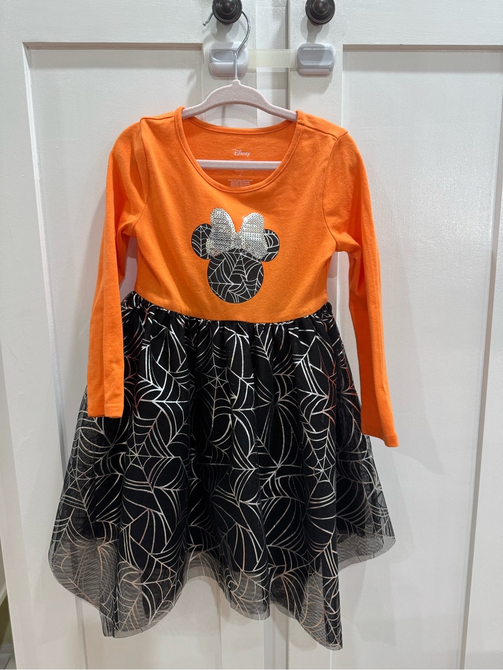 Disney Orange and Black Minnie Spiderweb Party Dress